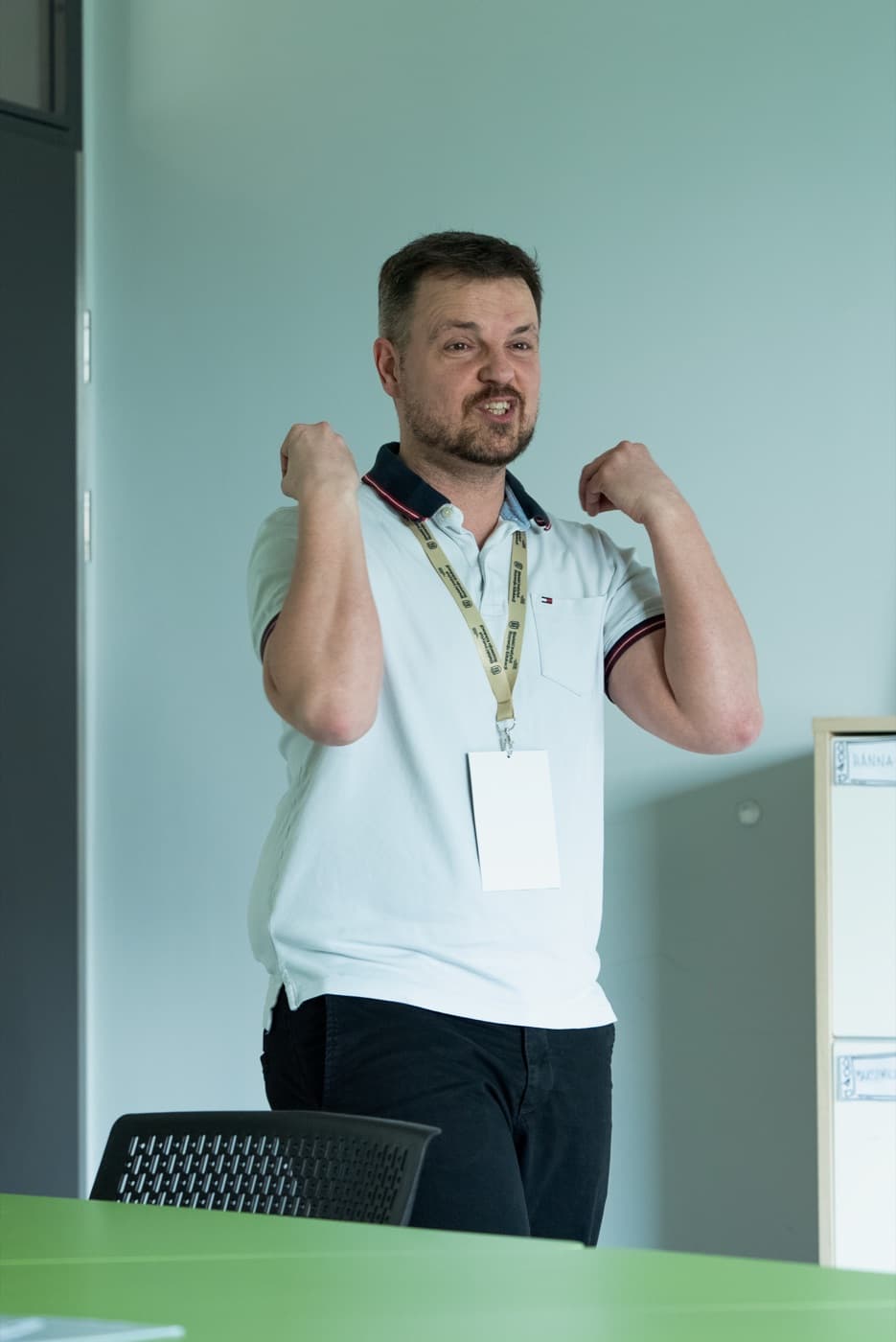 Prowadzący podczas szkolenia BIRE